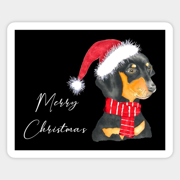 Dachshund christmas in watercolor Sticker by LatiendadeAryam